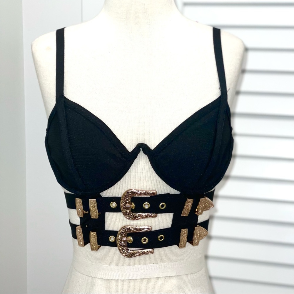 NWT Fashion Nova Buckle bustier top